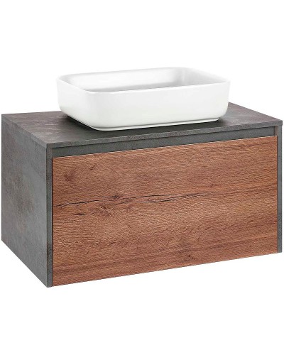 Тумба под раковину Vincea Mesa 80 VMC-2MS800TB подвесная T.Oak  Beton