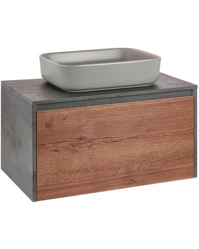 Тумба под раковину Vincea Mesa 80 VMC-2MS800TB подвесная T.Oak  Beton