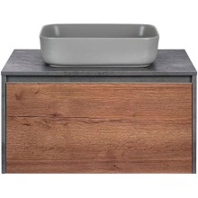 Тумба под раковину Vincea Mesa 80 VMC-2MS800TB подвесная T.Oak  Beton