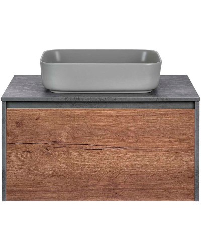 Тумба под раковину Vincea Mesa 80 VMC-2MS800TB подвесная T.Oak  Beton