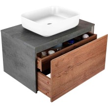 Тумба под раковину Vincea Mesa 80 VMC-2MS800TB подвесная T.Oak  Beton