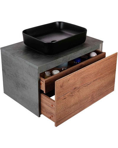 Тумба под раковину Vincea Mesa 80 VMC-2MS800TB подвесная T.Oak  Beton