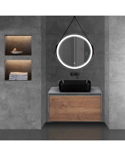 Тумба под раковину Vincea Mesa 80 VMC-2MS800TB подвесная T.Oak  Beton