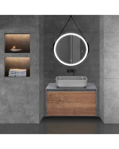 Тумба под раковину Vincea Mesa 80 VMC-2MS800TB подвесная T.Oak  Beton