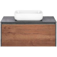 Тумба под раковину Vincea Mesa 100 VMC-2MS100TB подвесная T.Oak  Beton