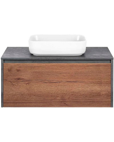 Тумба под раковину Vincea Mesa 100 VMC-2MS100TB подвесная T.Oak  Beton
