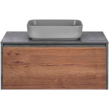 Тумба под раковину Vincea Mesa 100 VMC-2MS100TB подвесная T.Oak  Beton