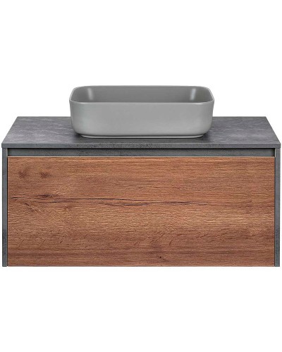 Тумба под раковину Vincea Mesa 100 VMC-2MS100TB подвесная T.Oak  Beton