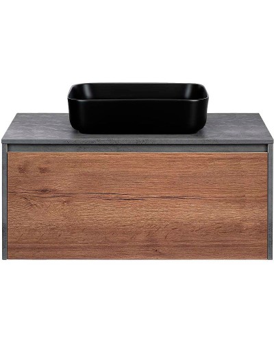 Тумба под раковину Vincea Mesa 100 VMC-2MS100TB подвесная T.Oak  Beton