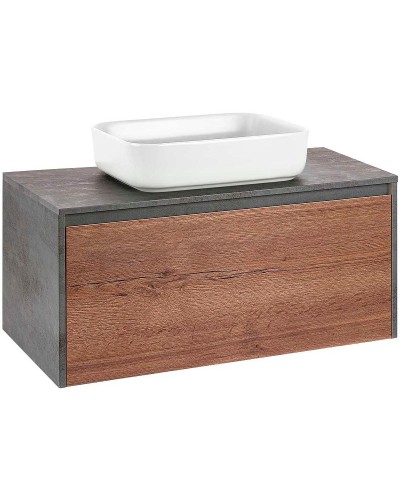 Тумба под раковину Vincea Mesa 100 VMC-2MS100TB подвесная T.Oak  Beton