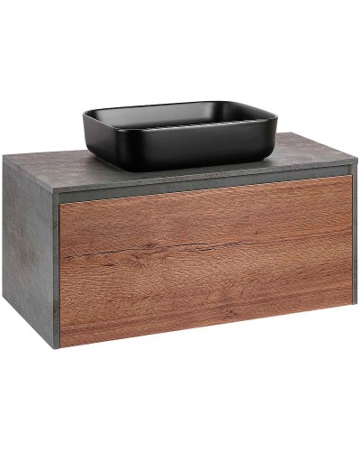 Тумба под раковину Vincea Mesa 100 VMC-2MS100TB подвесная T.Oak  Beton