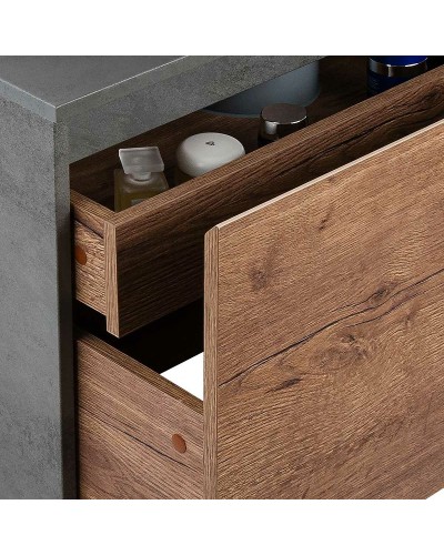 Тумба под раковину Vincea Mesa 100 VMC-2MS100TB подвесная T.Oak  Beton