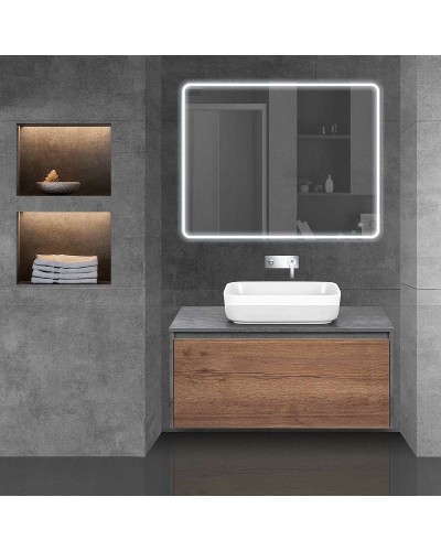 Тумба под раковину Vincea Mesa 100 VMC-2MS100TB подвесная T.Oak  Beton