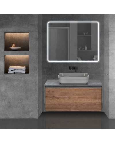 Тумба под раковину Vincea Mesa 100 VMC-2MS100TB подвесная T.Oak  Beton