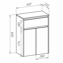 Тумба Bellezza Бруно 60 4632209090498 Табакко