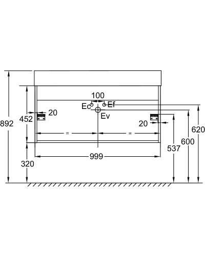 Тумба под раковину Jacob Delafon Vivienne 100 EB1585-N18-G1C подвесная Белая глянцевая