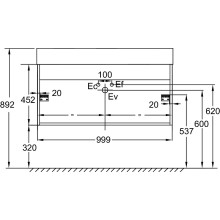 Тумба под раковину Jacob Delafon Vivienne 100 EB1585-N18-M76 подвесная Насыщенная серая матовая Белая глянцевая