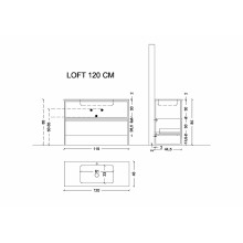 Тумба Boheme Armadi Art Loft 120 894-120-W подвесная Белая