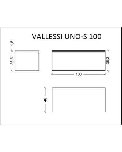 Тумба Boheme Armadi Art Vallessi UNO-S 100 897-100-L подвесная Light oak