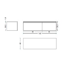 Тумба Boheme Armadi Art Flat Vallessi Uno-S 140 897-140-A mat подвесная Антрацит матовый