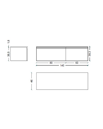 Тумба Boheme Armadi Art Flat Vallessi Uno-S 140 897-140-A mat подвесная Антрацит матовый