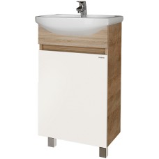 Тумба под раковину Grossman Поло 45 104501 Дуб сонома светлый Белая глянцевая