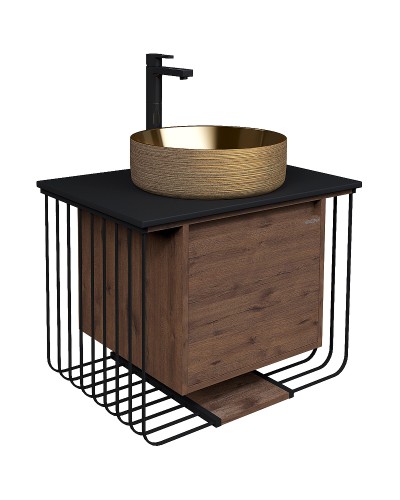 Тумба под раковину Grossman Винтаж 70 107007 подвесная Веллингтон Черная