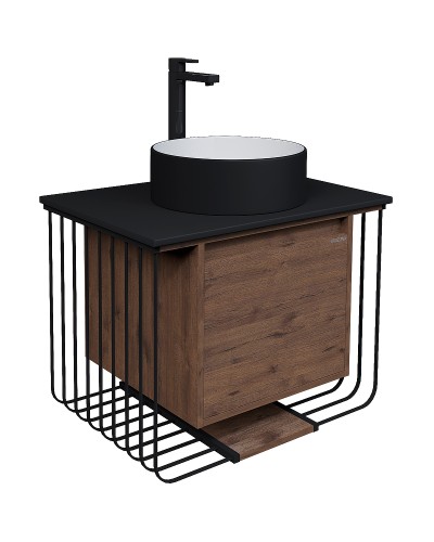 Тумба под раковину Grossman Винтаж 70 107007 подвесная Веллингтон Черная