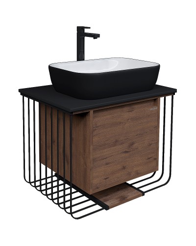 Тумба под раковину Grossman Винтаж 70 107007 подвесная Веллингтон Черная