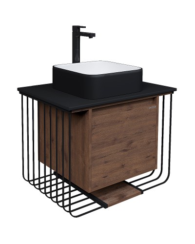 Тумба под раковину Grossman Винтаж 70 107007 подвесная Веллингтон Черная