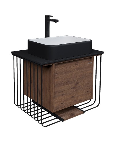 Тумба под раковину Grossman Винтаж 70 107007 подвесная Веллингтон Черная