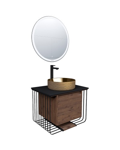 Тумба под раковину Grossman Винтаж 70 107007 подвесная Веллингтон Черная