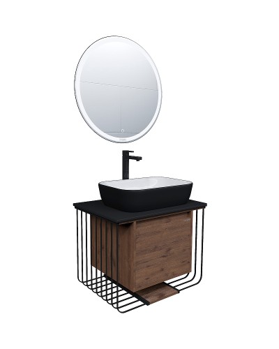 Тумба под раковину Grossman Винтаж 70 107007 подвесная Веллингтон Черная