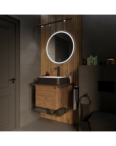 Тумба под раковину Grossman Винтаж 70 107007 подвесная Веллингтон Черная