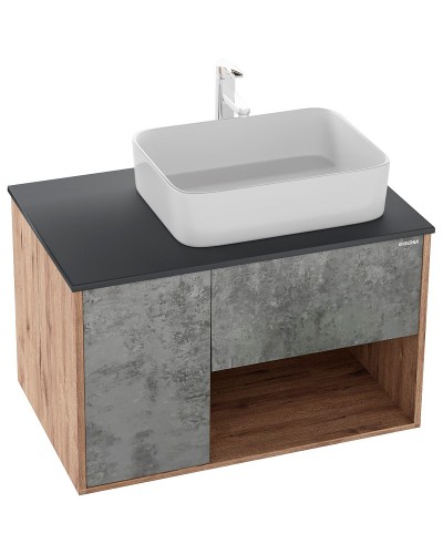 Тумба под раковину Grossman Бруно 80 108008 подвесная Веллингтон Бетон