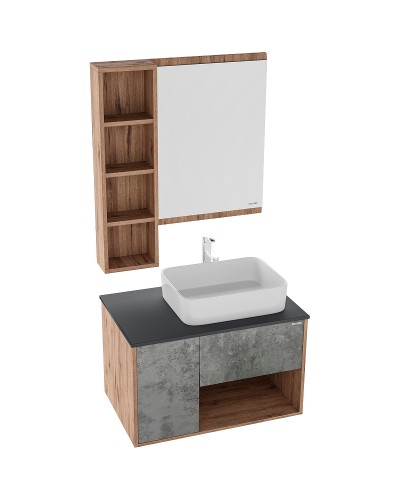 Тумба под раковину Grossman Бруно 80 108008 подвесная Веллингтон Бетон