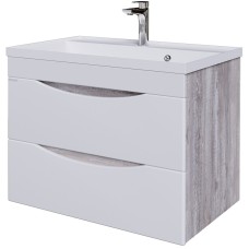 Тумба под раковину Grossman Талис 70 107011 подвесная Бетон пайн Белый глянец