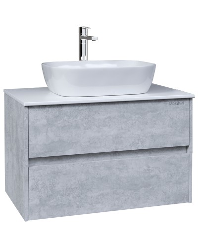 Тумба под раковину Grossman Эдванс 80 108010 подвесная Цемент светлый