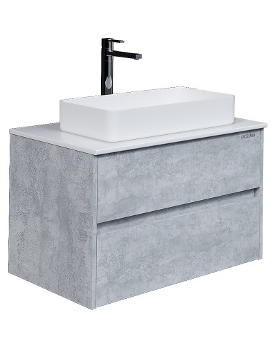 Тумба под раковину Grossman Эдванс 80 108010 подвесная Цемент светлый