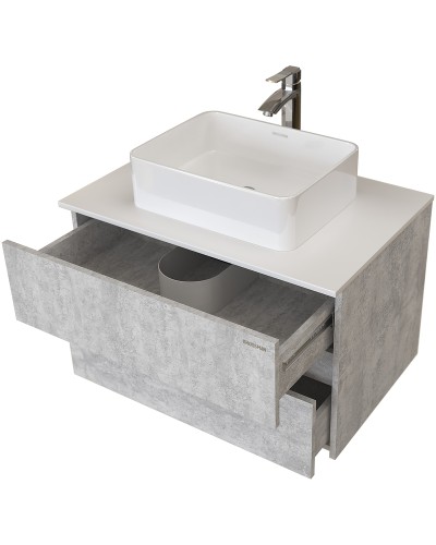 Тумба под раковину Grossman Эдванс 80 108010 подвесная Цемент светлый