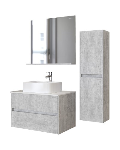 Тумба под раковину Grossman Эдванс 80 108010 подвесная Цемент светлый