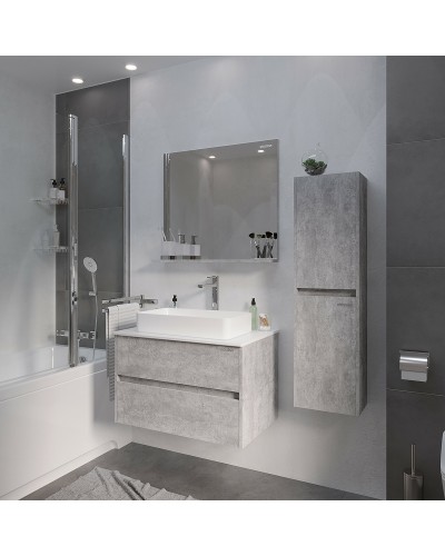 Тумба под раковину Grossman Эдванс 80 108010 подвесная Цемент светлый