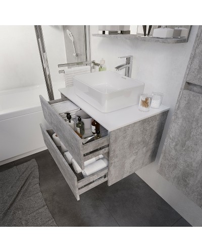 Тумба под раковину Grossman Эдванс 80 108010 подвесная Цемент светлый