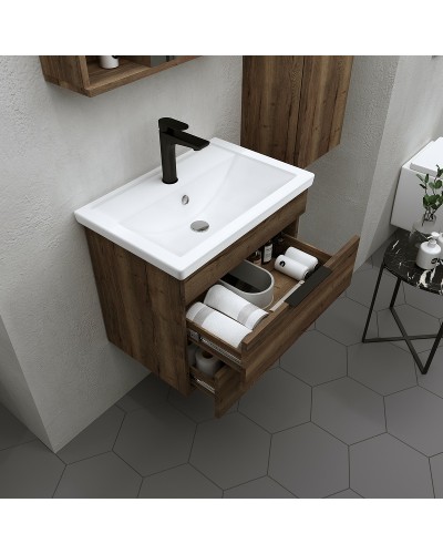 Тумба под раковину Grossman Форта 70 1070032 подвесная Темный дуб галифакс