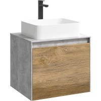 Тумба бетон светлый/ дуб балтийский 61 см Aqwella 5 Stars Mobi MOB0106BS/ MOB0706DB/ T