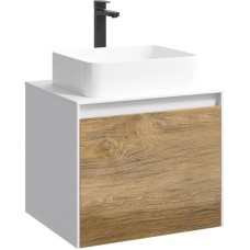 Тумба белый глянец/ дуб балтийский 61 см Aqwella 5 Stars Mobi MOB0106W/ MOB0706DB/ T