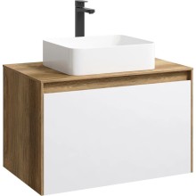 Тумба дуб балтийский/ белый глянец 80 см Aqwella 5 Stars Mobi MOB0108DB/ MOB0708W/ T