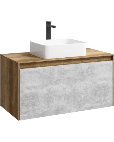 Тумба дуб балтийский/ бетон светлый 100 см Aqwella 5 Stars Mobi MOB0110DB/ MOB0710BS/ T