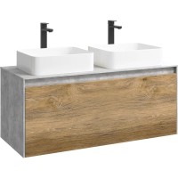 Тумба бетон светлый/ дуб балтийский 120 см Aqwella 5 Stars Mobi MOB0112BS/ MOB0712DB/ T