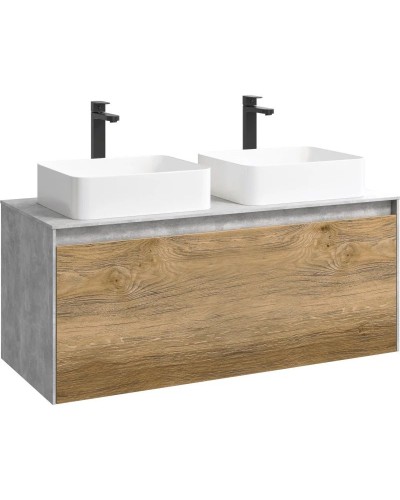 Тумба бетон светлый/ дуб балтийский 120 см Aqwella 5 Stars Mobi MOB0112BS/ MOB0712DB/ T